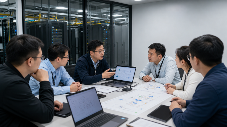企业系统集成项目会议与数字基础设施相关的企业现场配图