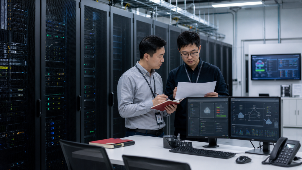 数据中心和基础设施运维与云服务相关的企业现场配图